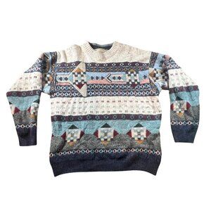 Vintage Italian Patchwork Knit Sweater